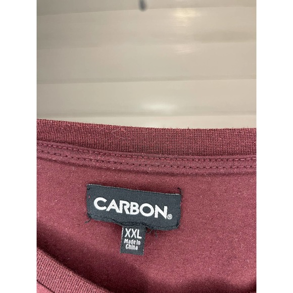 Carbon Maroon Ripped Slit with Zipper T-shirt, Mens XXL - Picture 3 of 3